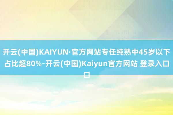 开云(中国)KAIYUN·官方网站专任纯熟中45岁以下占比超80%-开云(中国)Kaiyun官方网站 登录入口