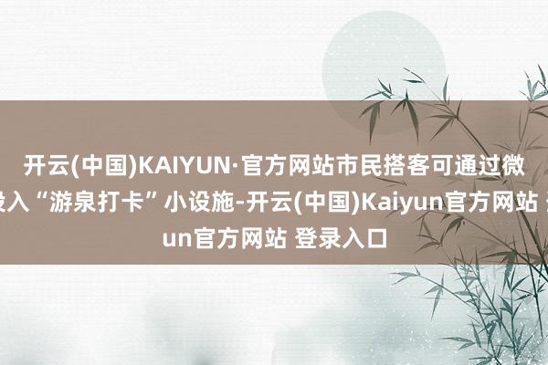 开云(中国)KAIYUN·官方网站市民搭客可通过微信搜索投入“游泉打卡”小设施-开云(中国)Kaiyun官方网站 登录入口
