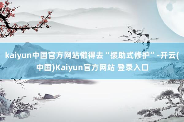 kaiyun中国官方网站懒得去“援助式修护”-开云(中国)Kaiyun官方网站 登录入口